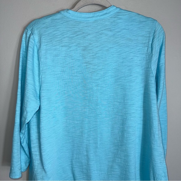 Chico's 3/4 Sleeve Ultimate Tee-Light Blue-Tunic Length-Size 2 (Large) - Picture 7 of 8